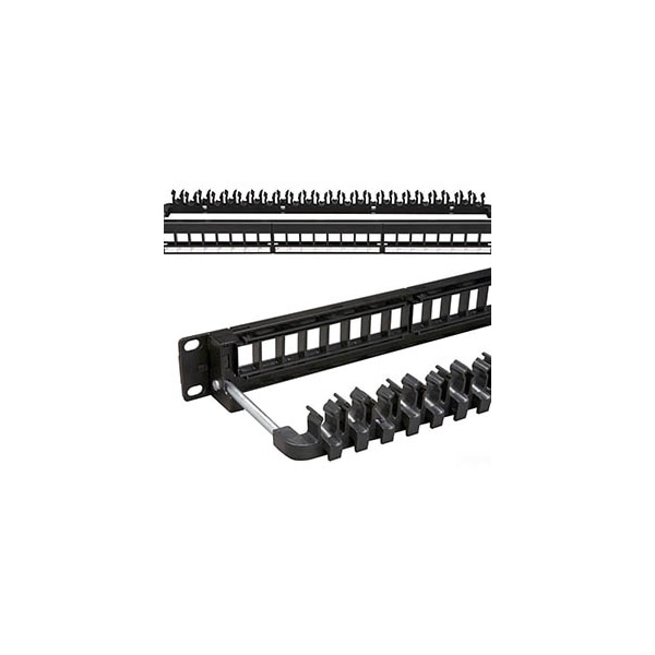 Cat 6a 10Gb Patch Panel, 24-Port, w/ Wire Management
